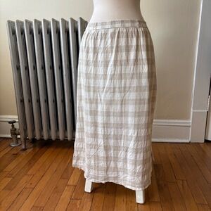 Isaac Mizrahi New York Check Pattern Elastic Waist Midi Skirt With Pockets